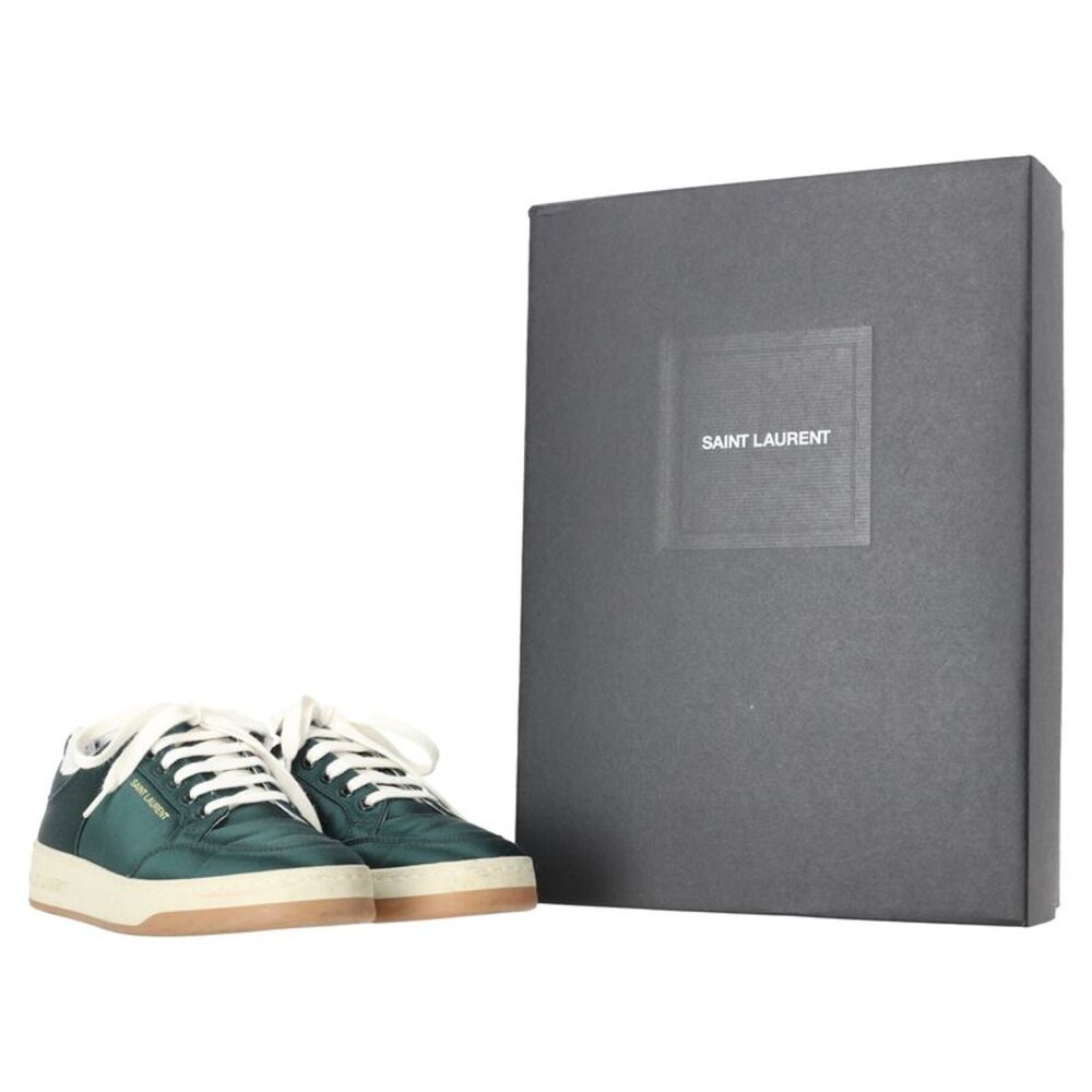 Saint Laurent SL/61 Low-Top Sneakers in Green Satin - Picture 5 of 12